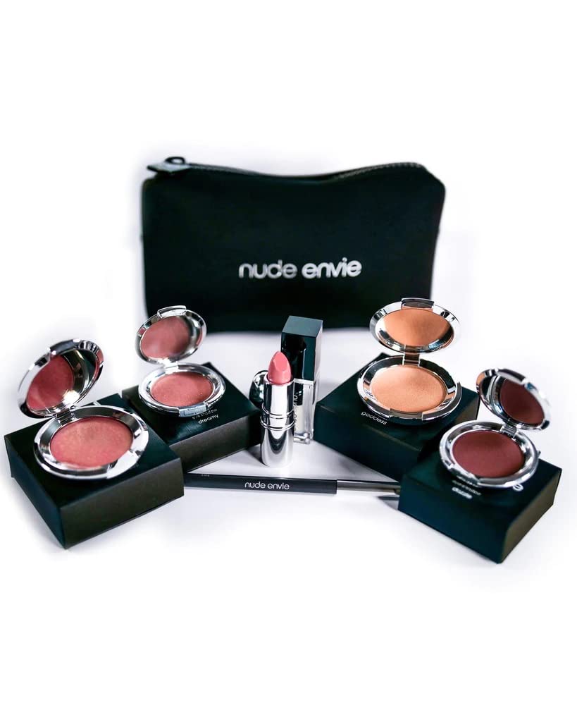 Nude Envie - The Ultimate Nude Lip Collection - Makeup Gift Set - Lip Gloss, Lip Liner, Eye Shadow, Lipstick - Luxury Co