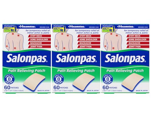 Salonpas Pain Relieving Patches 2.83" x 1.81" 60 Count, Pack 3 - Product Imagery