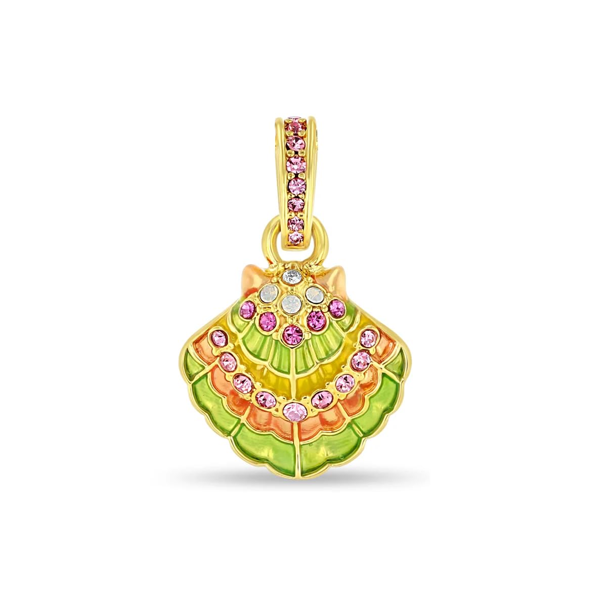 Ritzy Couture by Esme Hecht Pastel Scallop Shell with Pearl Enhancer Charm Necklace with 16" Chain by Ritzy Couture 