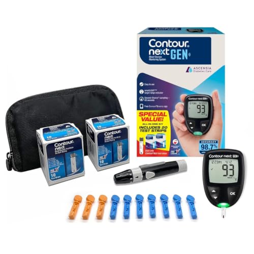 Ascensia CONTOUR NEXT GEN Blood Glucose Monitor All in One Kit + - Product Imagery