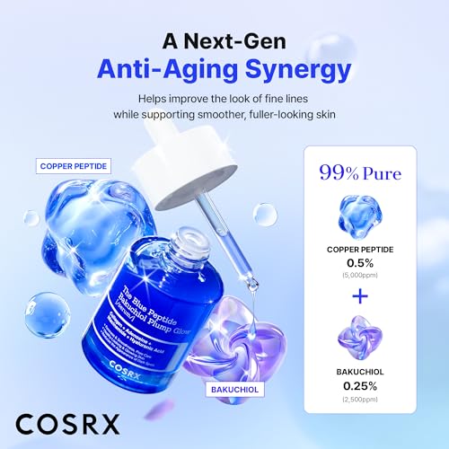 COSRX The Blue Copper Peptide Bakuchiol Serum, Glow & Plumping, - Product Imagery