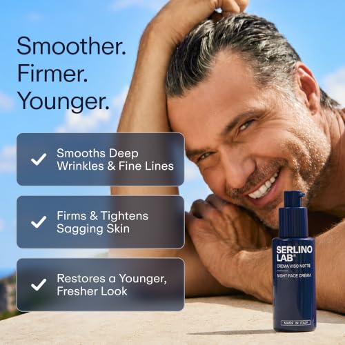 SerlinoLab Night Face Cream for Men – Anti-Aging Moisturizer - Product Imagery