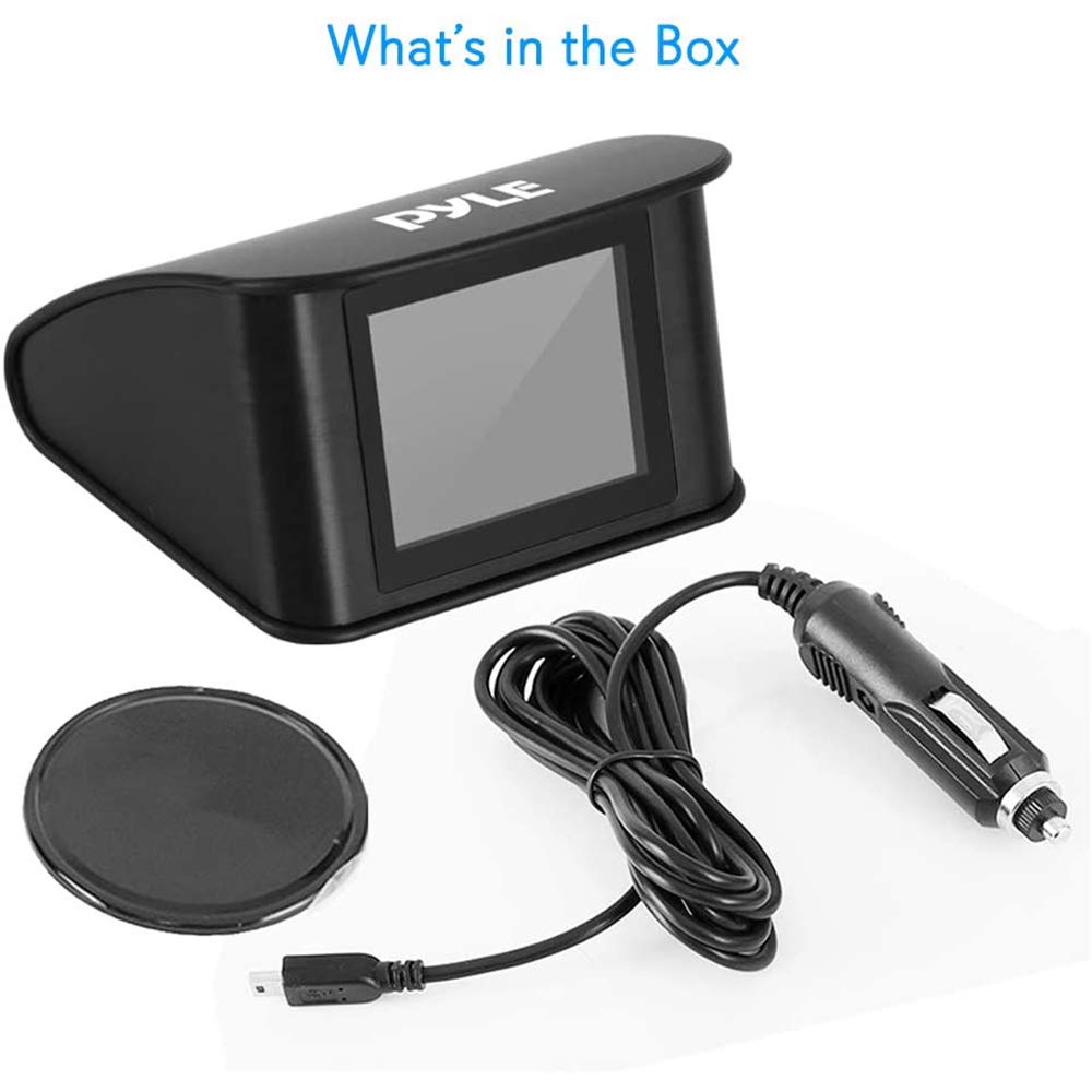 Pyle Universal Vehicle Smart HUD Display - 2.6" Digital Mini Car Dashboard Heads Up Windshield Speedometer Projector