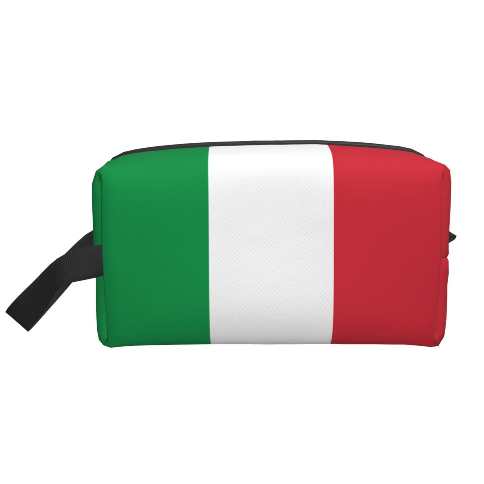 SXZVVBN Italian flag large capacity travel toiletry bag made of durable Oxford cloth, ideal for cosmetics and makeup organization.