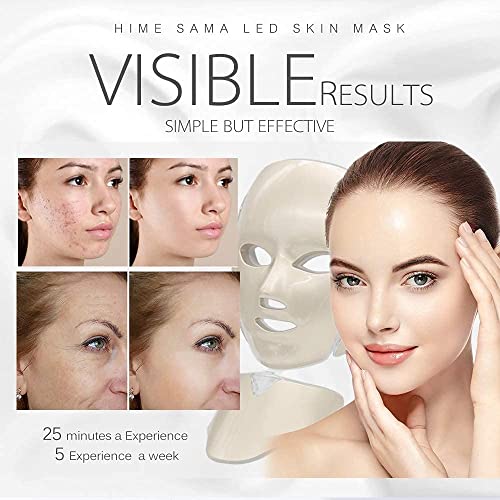 HIME SAMA LED Face Mask – 7 Color Light Mask for Face and Neck, - Product Imagery
