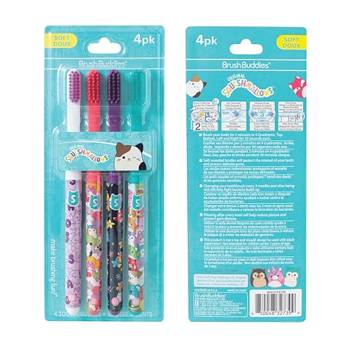 Brush Buddies Squishmallows Assorted Manual Toothbrushes, Soft - Product Imagery
