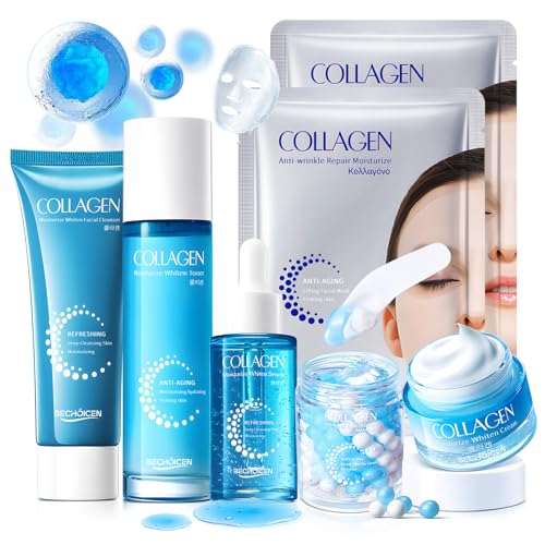 Collagen Skincare Set for Women – 7Pcs Face Care Kit with - Product Imagery