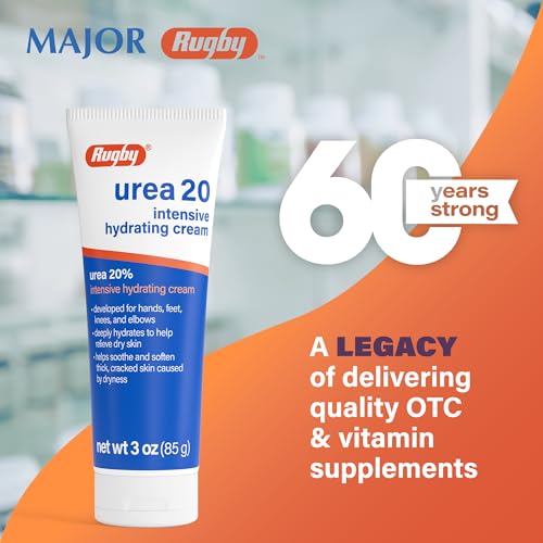 Rugby Urea 20% Intensive Hydrating Cream - Urea Cream for Feet, - Product Imagery