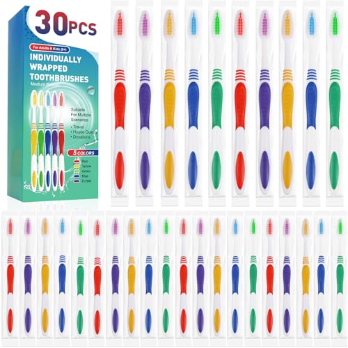 30 PCS Disposable Toothbrushes Pack, Bulk Toothbrush - Product Imagery