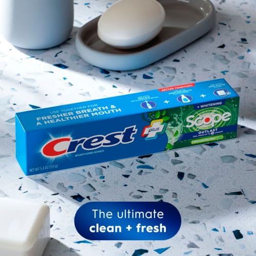 Crest Complete Whitening + Scope, Long Lasting Mint Toothpaste, - Product Imagery
