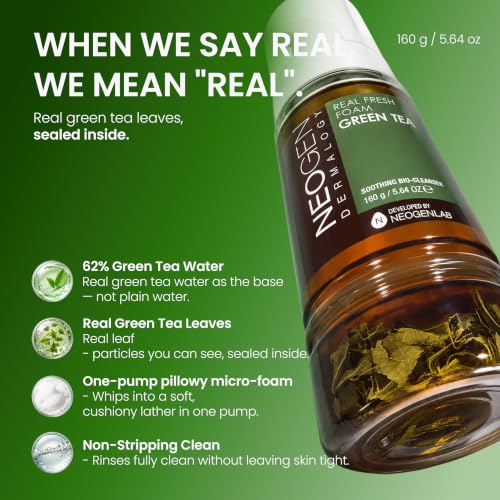 NEOGEN Dermalogy Real Fresh Foam Green Tea Facial Cleanser 5.64 - Product Imagery