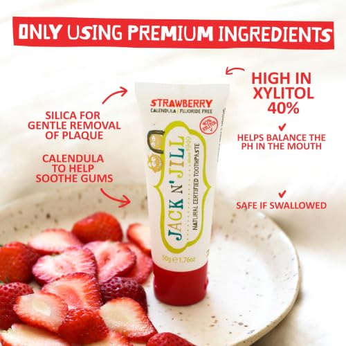 Jack N Jill Natural Toothpaste, Strawberry & Blueberry, 1.76 oz - Product Imagery