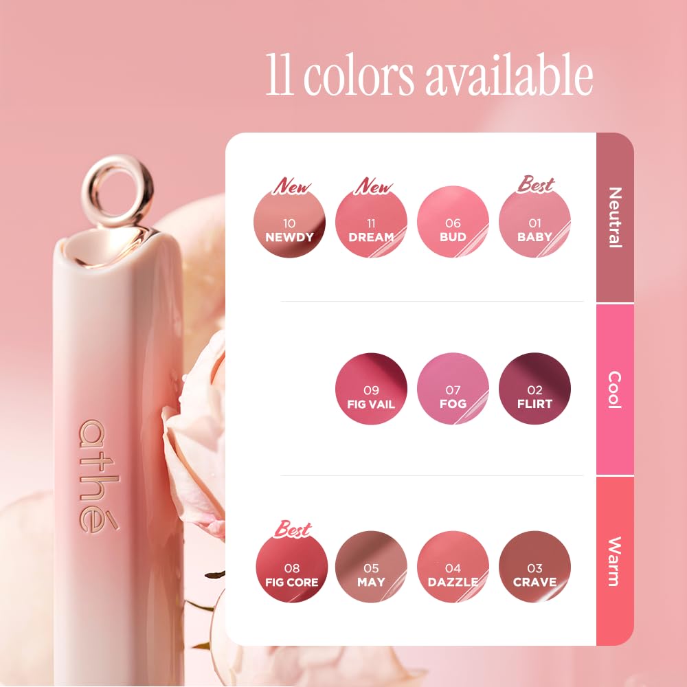 ath&eacute; athé Glowy Lip Balm | Ceramide + Snow Mushroom | Dry Sensitive Lips – alternate angle
