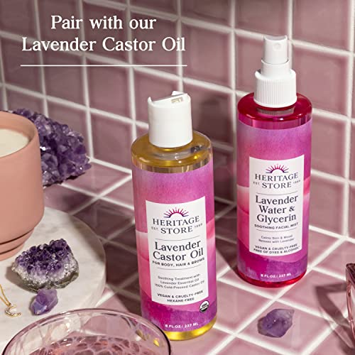 HERITAGE STORE Lavender Flower Water & Glycerine Benefits Skin, - Product Imagery