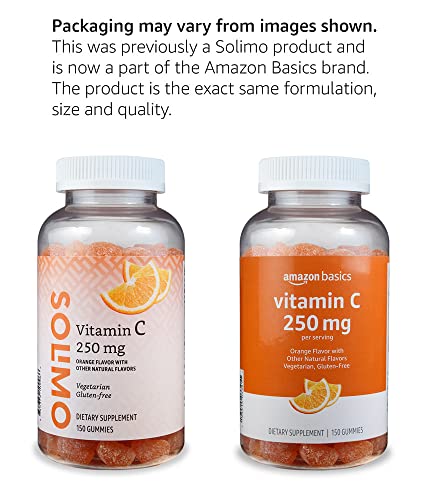 Amazon Basics Vitamin C Gummies, Sour Orange Flavor, 250 mg, 150 - Product Imagery