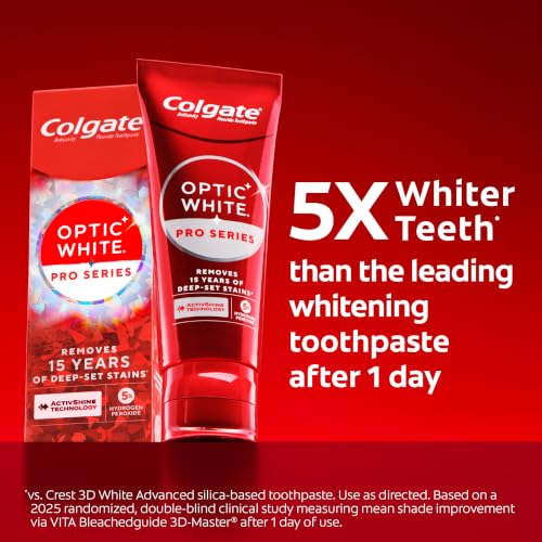Colgate Optic White Pro Series High Impact White, 3 Pack, Teeth - Product Imagery
