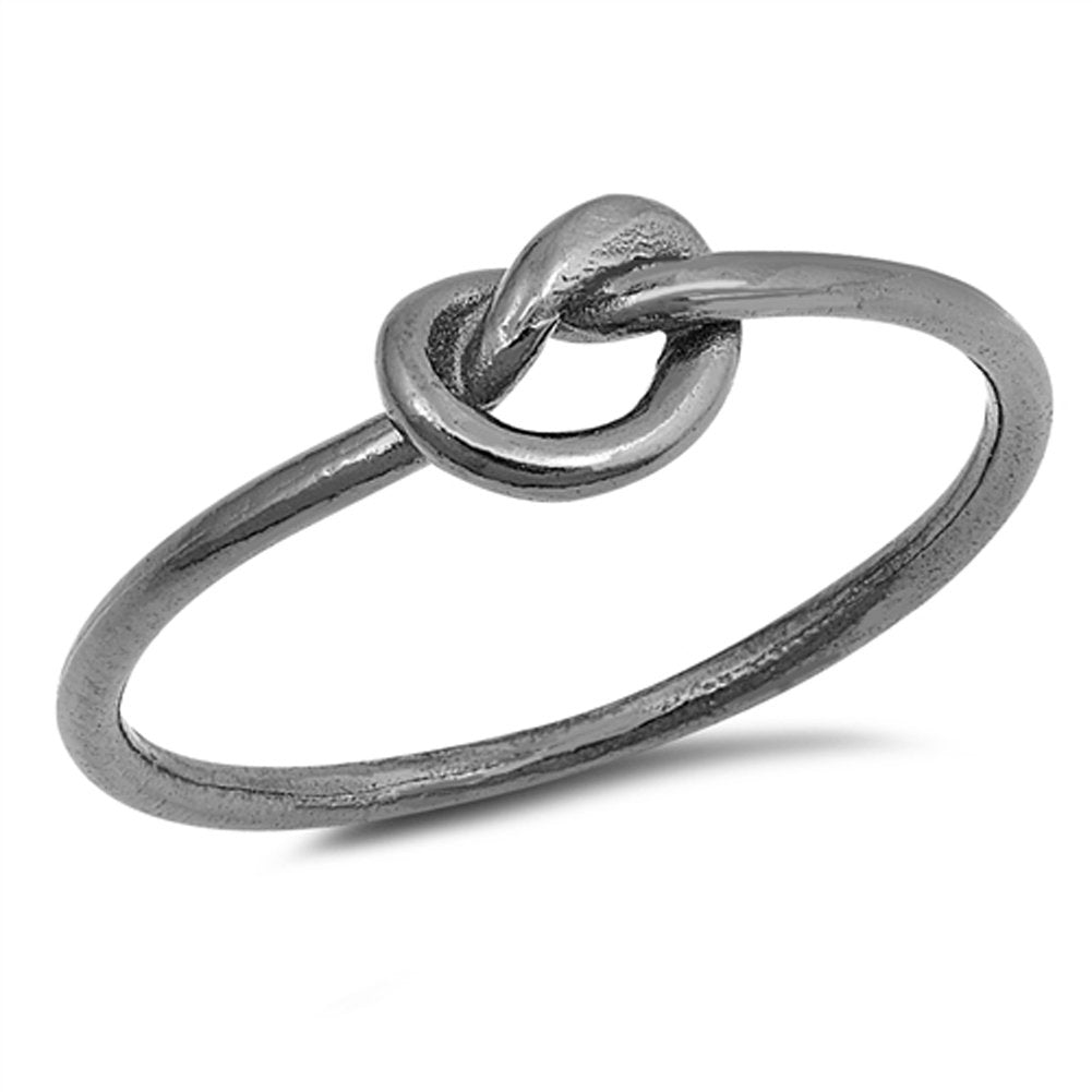Sac Silver CHOOSE YOUR COLOR Sterling Silver Knot Ring – back view and specifications