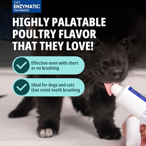 C.E.T. Oral Hygiene Kit for Dogs, Poultry flavor Toothpaste with - Product Imagery