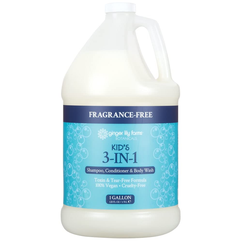 Ginger Lily Farms 1 gal Kid's 3-In-1 Shampoo, Fragrance-Free