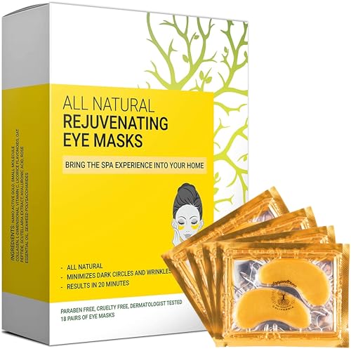Doppeltree All Natural 24K Gold Under Eye Patches, Non-Toxic Dark Circles Treatment – Paraben Free, Rose