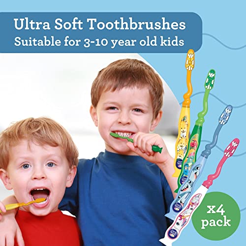 GuruNanda Kids Toothbrush with Suction Cup & Tongue Cleaner, - Product Imagery