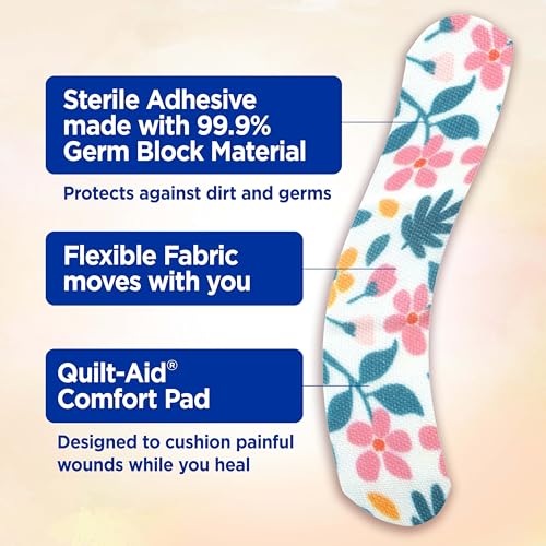 BAND-AID Brand Flexible Fabric Adhesive Bandages, Wildflower - Product Imagery