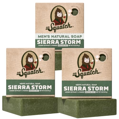 Dr. Squatch Natural Men’s Bar Soap, Body Soap Bar (5oz, 3-Pack) – Sierra Storm