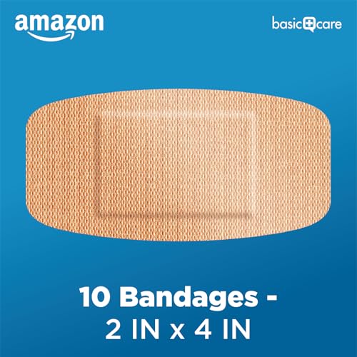 Amazon Basic Care Flexible Fabric Adhesive Bandages, XL (2 in x - Product Imagery
