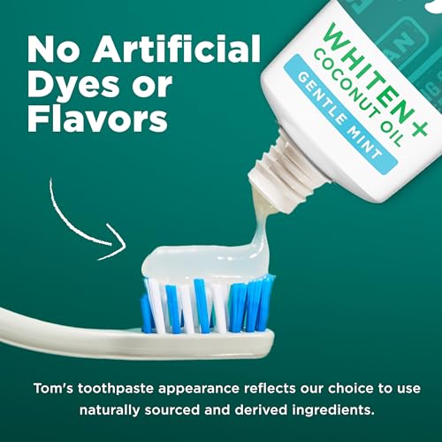 Tom's of Maine Whiten and Coconut Oil Toothpaste, Gentle Mint, 3 - Product Imagery
