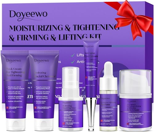 Skin Care Set,6Pcs Tighten, Lift, Firm, Hydrate & Radiant Facial - Product Imagery