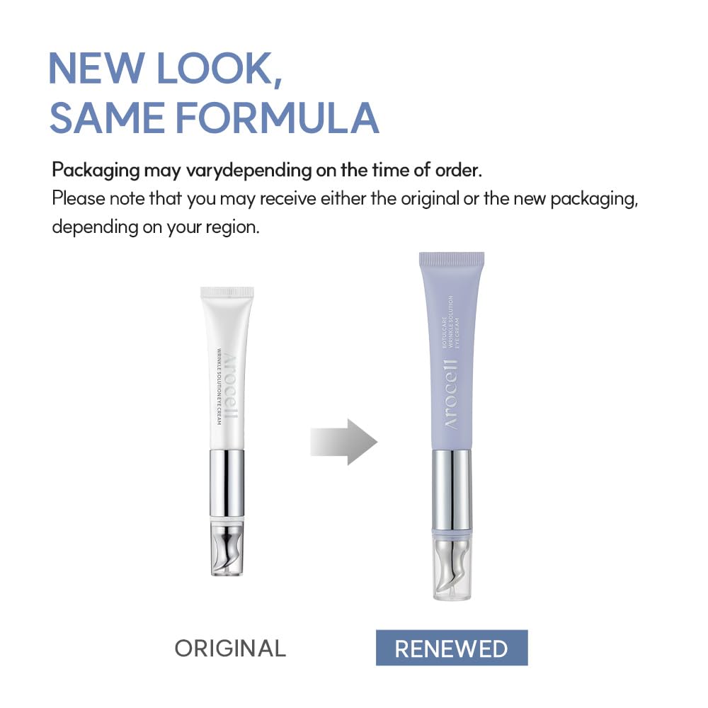 AROCELL Botulcare Wrinkle Solution Vibrating Eye Cream | Korean Under Eye Cream | Collagen & Galvanic Care, Hydrating, M