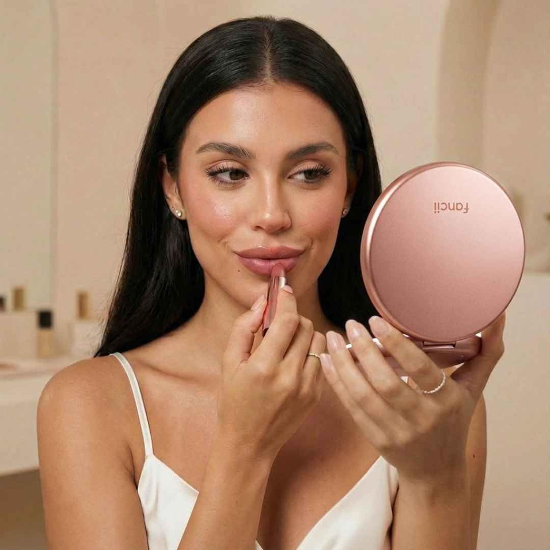 Fancii LED Lighted Travel Makeup Mirror, 1x/10x Magnification - Daylight LED, Compact, Portable, Large 5" Wide Illum