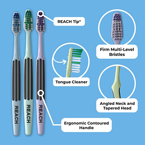 Reach Advanced Design Firm Bristle Toothbrushes, 7 Count - Product Imagery