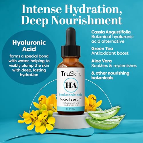 TruSkin Hyaluronic Acid Serum for Face for Hydrated, Plumper - Product Imagery