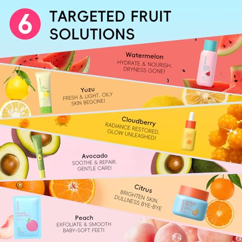 QUIYUM Fruit Skincare Gift Set - 10-in-1 Glow Routine + Cute - Product Imagery