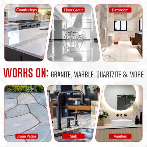 Rock Doctor Granite & Quartz Care Kit, 3 Piece Maintenance Stone - Product Imagery
