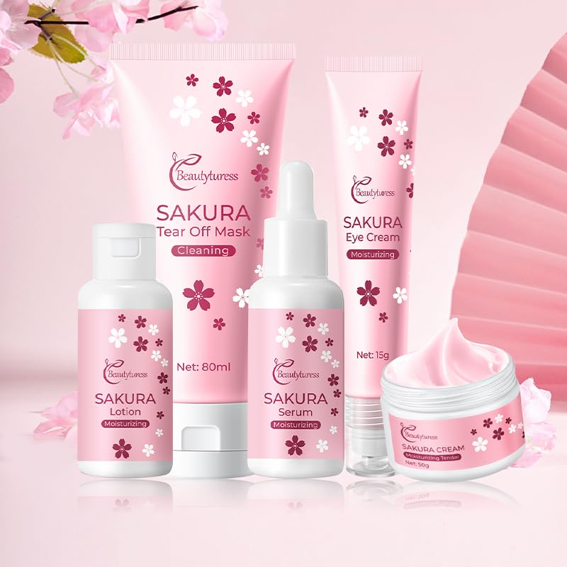 Skin Care Set Cherry Blossom Radiant Hydrating 5 Piece Set Women - Product Imagery