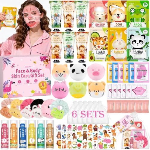 KONEUK 70PCS Animal Spa Party Supplies for Girls, Spa Party Favors Kit – Pink