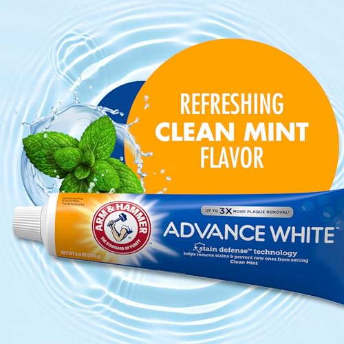 ARM & HAMMER Advance White Toothpaste, Clean Mint, 6.0 oz, 4-Pack - Product Imagery
