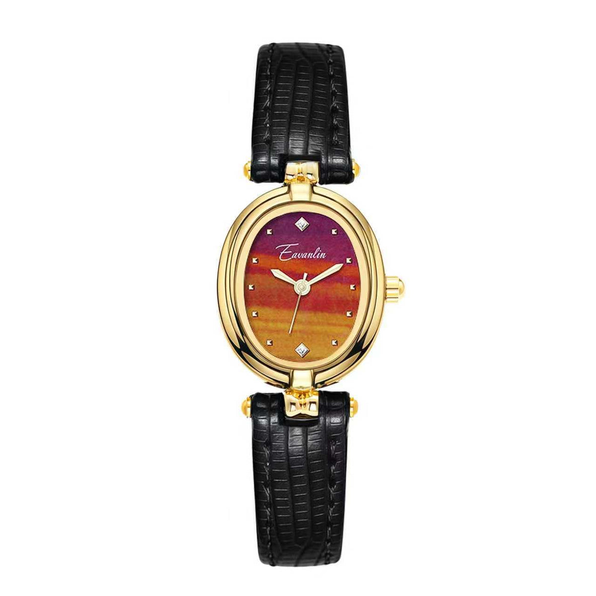 CARLIEN Women's Vintage Fashion Small Gold Oval Quartz Watches – full view