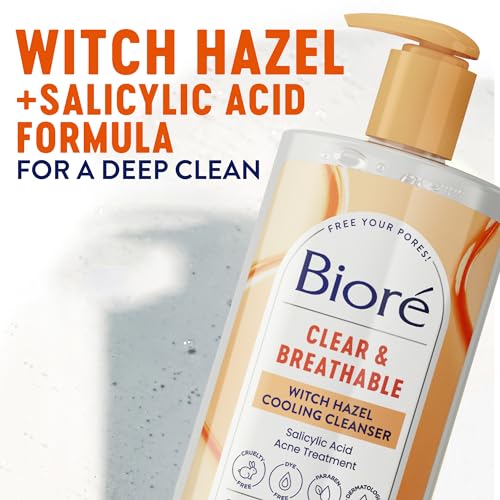 Biore Clear & Breathable Cooling Cleanser with Witch Hazel, 6.77 - Product Imagery