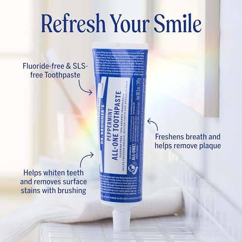 Dr. Bronner’s All-One Toothpaste – Peppermint, 5 oz, 1-Pack – - Product Imagery