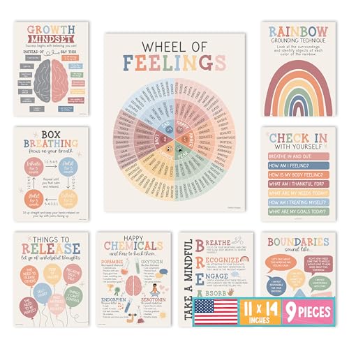 9 Mental Health Posters for Classroom - School Counselor Office - Product Imagery