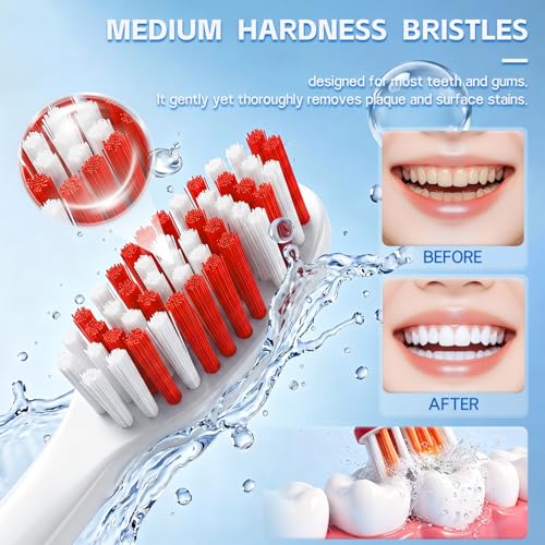 Manual Medium Toothbrushes 6 Pack for Adults with Tongue Cleaner - Product Imagery