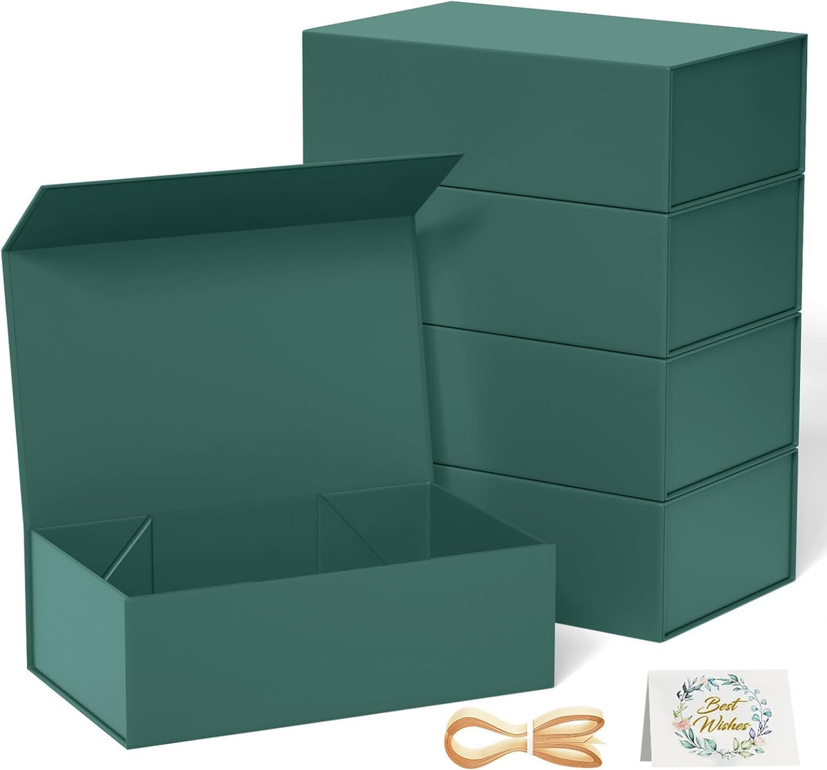 RYDDOY 5 Pack Green Gift Box 13 8x9 5x4 3 Large Gift Boxes - RYDDOY Official Imagery - 2