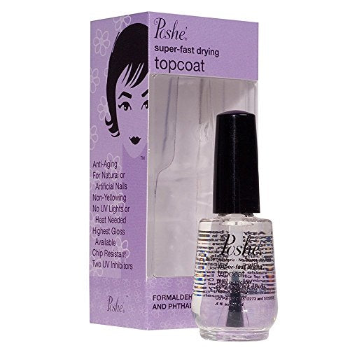 Poshe Super Fast Drying Top Coat, 0.5 Fluid Ounce - Product Imagery