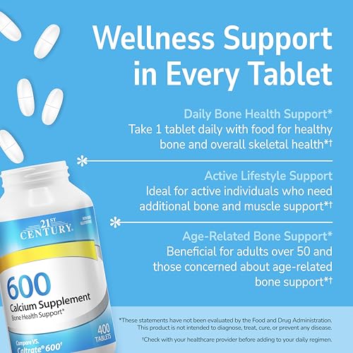 21st Century Calcium 600mg Tablets, Bone Strength Support, 400 - Product Imagery