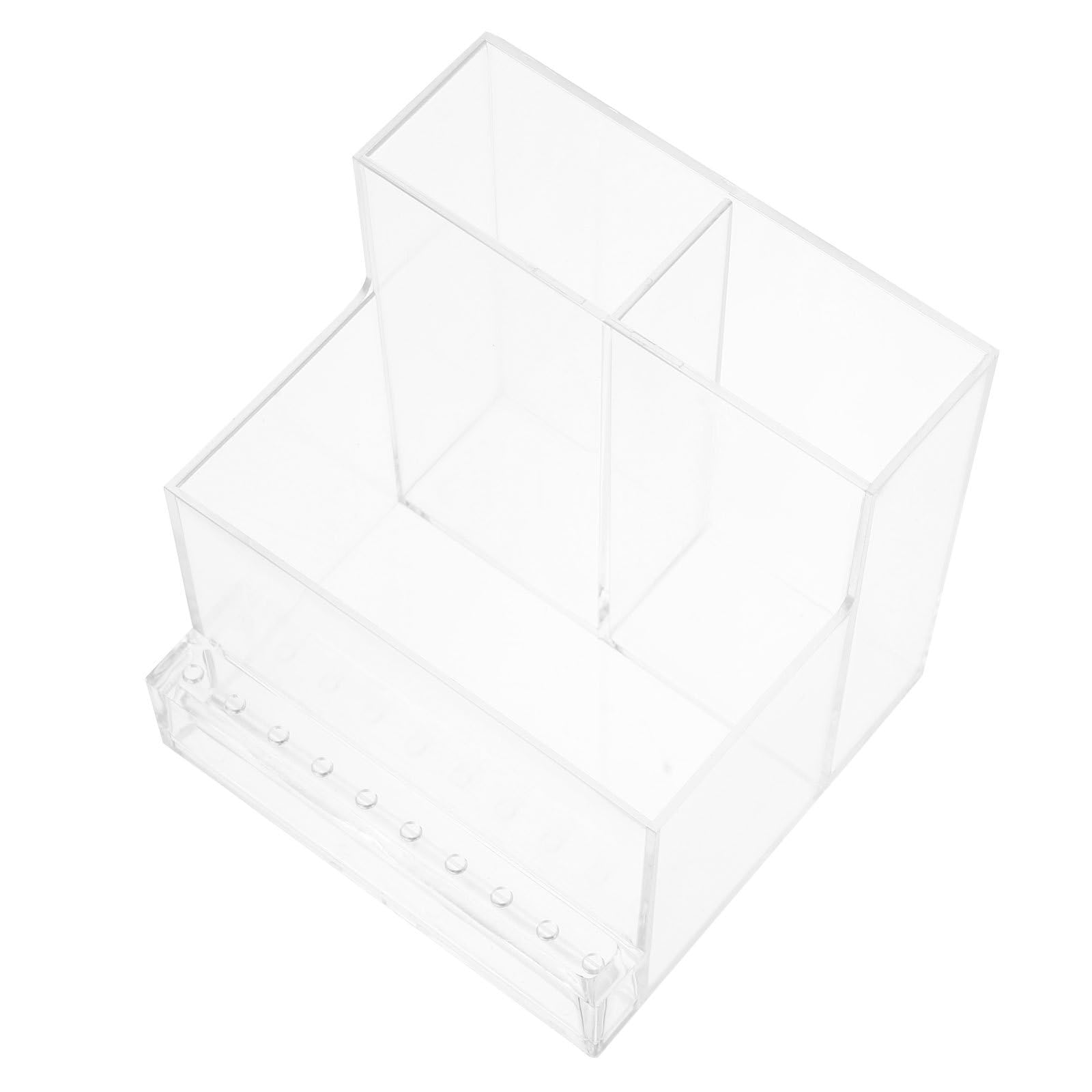 HEATSHAKING Nail Tool Storage Box with Compartment Holder and Acrylic Manicure Organizer, Multi-function Desktop Case for Personal Nail Care and Makeup Accessories