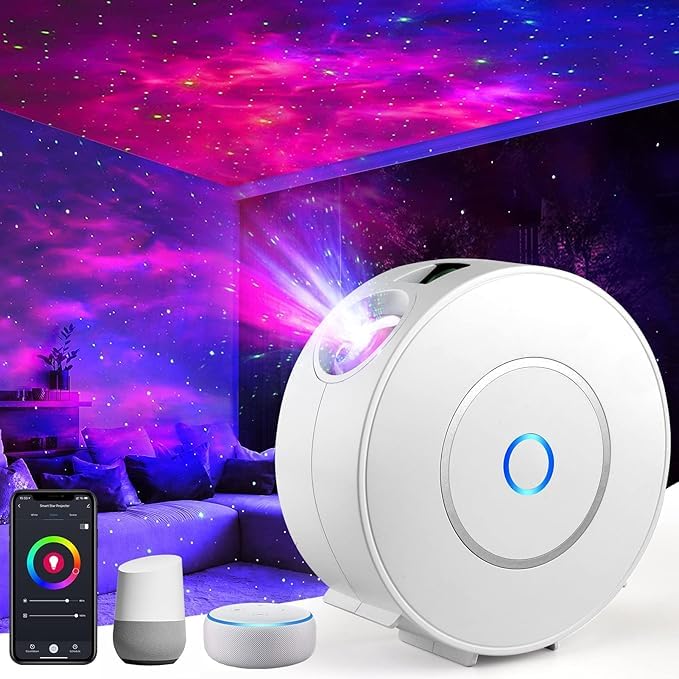 SHIXING Star Projector,Smart APP & Voice Control Galaxy lamp, Compatible with Alexa & Google Home, for Kids Adults Bedro