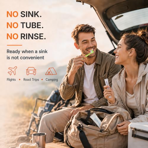 Mini Disposable Travel Toothbrushes with Toothpaste, 24 Count - Product Imagery